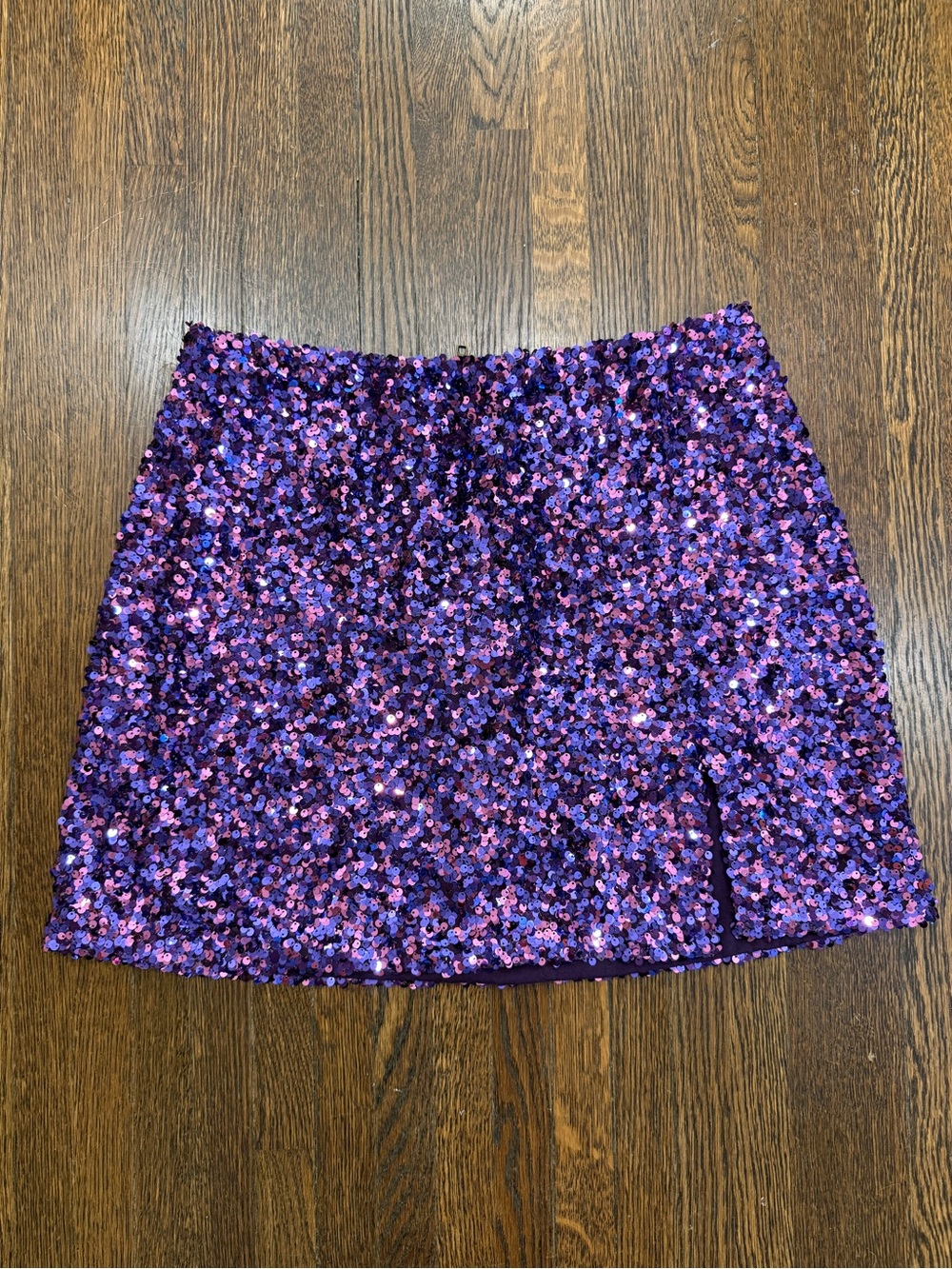 Lavender Brown Purple Sequin Mini Skirt